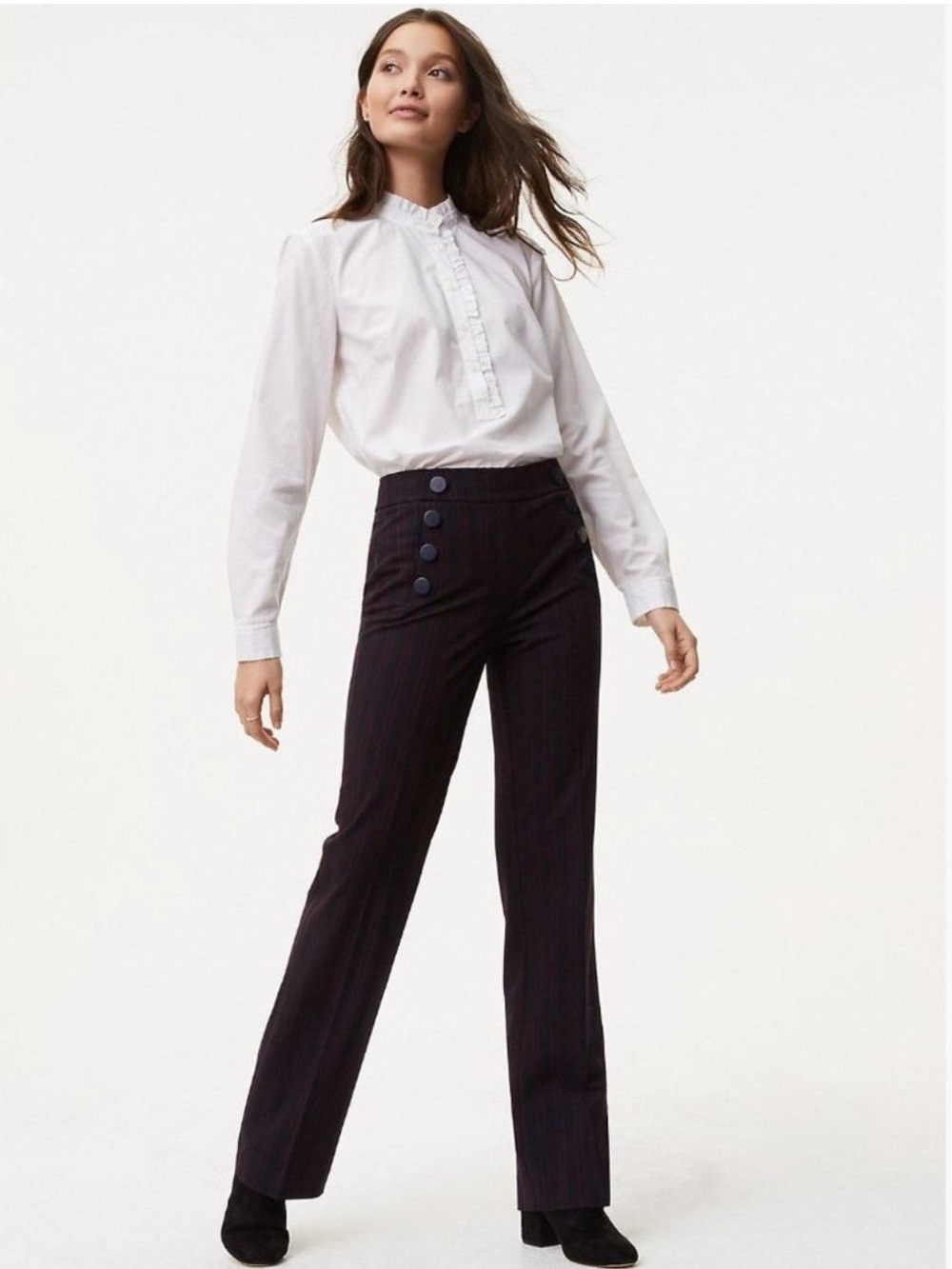 LOFT Marisa Sailor Striped Trousers - Picture 2 of 10